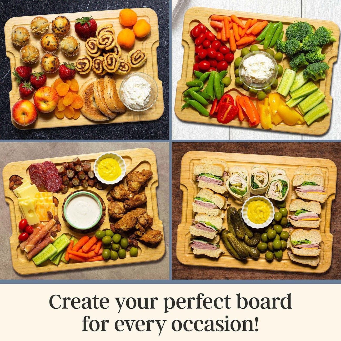 Table & Counter Accessories Flip, Serve & Store Charcuterie Board with Locking Lid - Rectangle