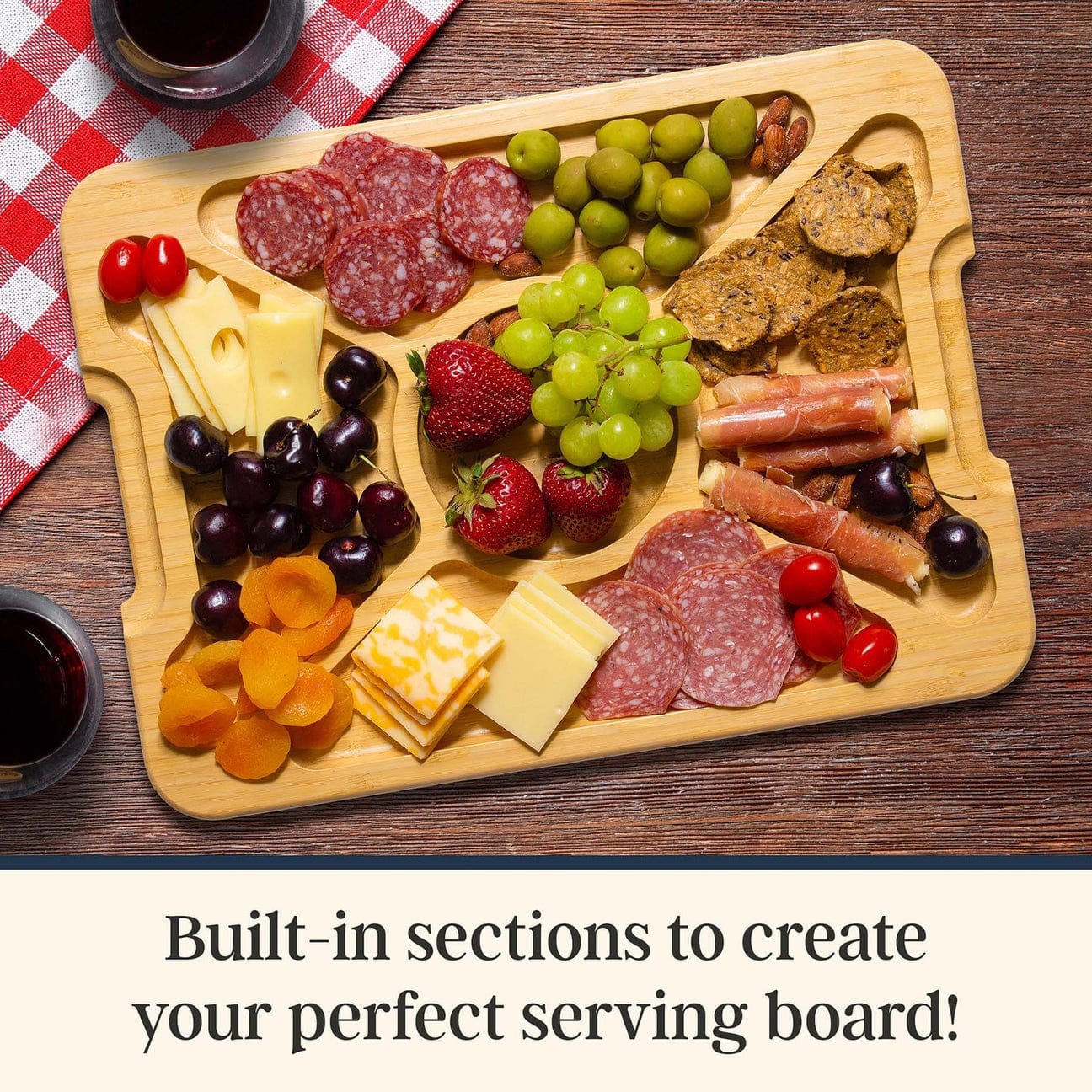 Table & Counter Accessories Flip, Serve & Store Charcuterie Board with Locking Lid - Rectangle