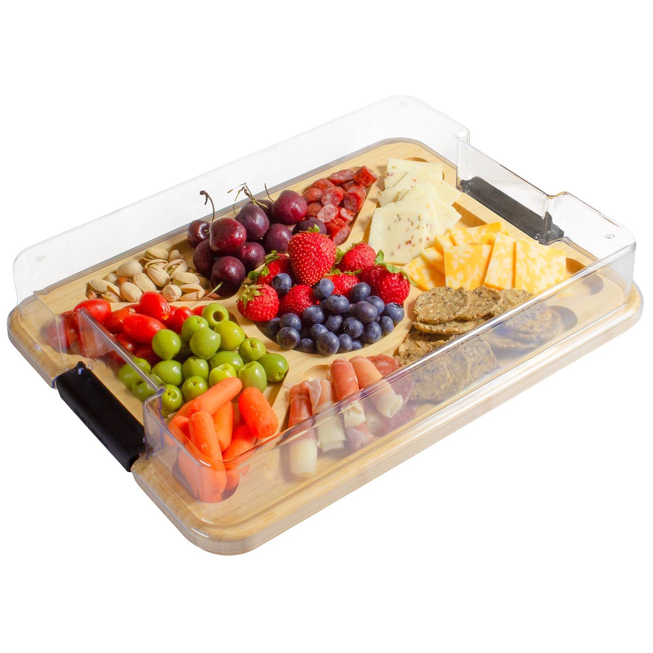 Table & Counter Accessories Flip, Serve & Store Charcuterie Board with Locking Lid - Rectangle