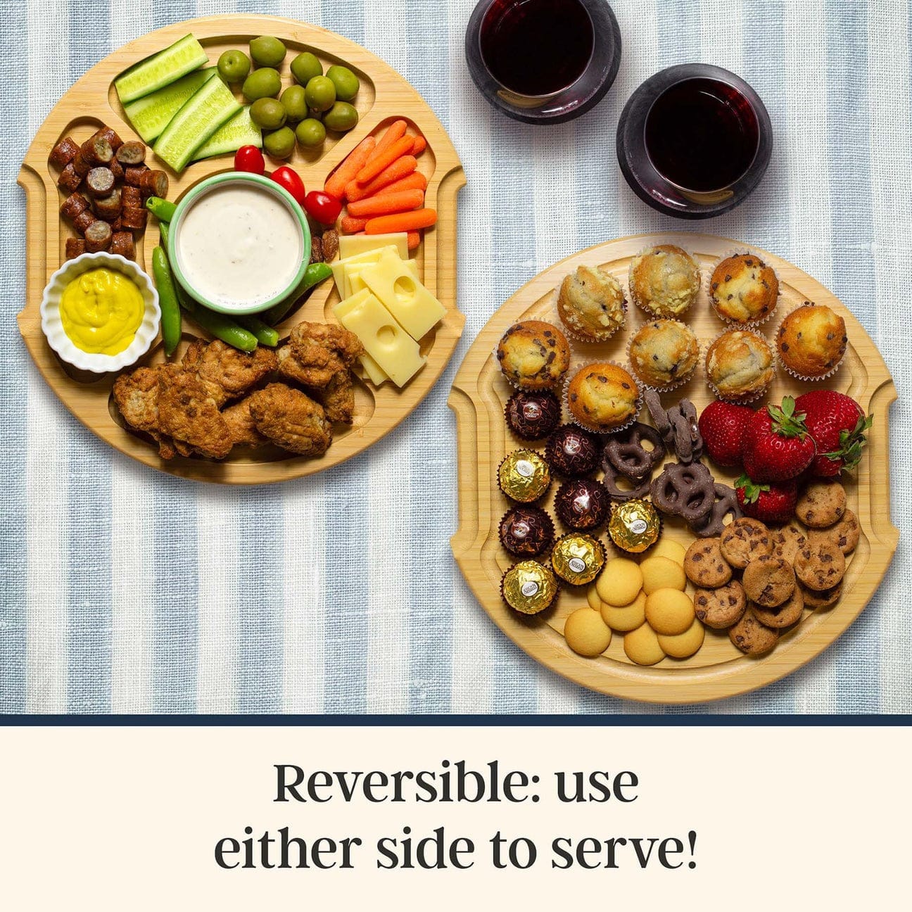 Table & Counter Accessories Flip, Serve & Store Charcuterie Board with Locking Lid - Round