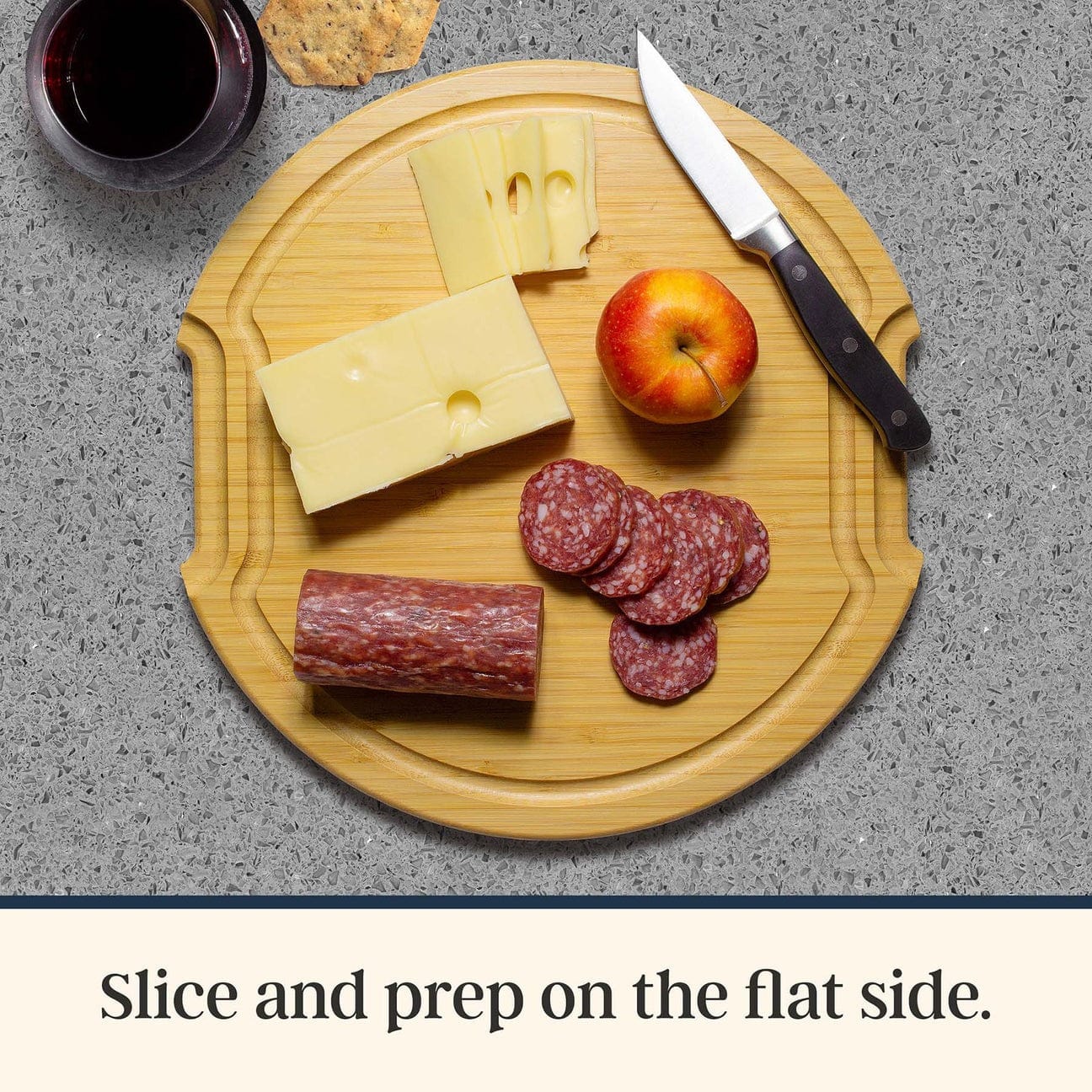 Table & Counter Accessories Flip, Serve & Store Charcuterie Board with Locking Lid - Round