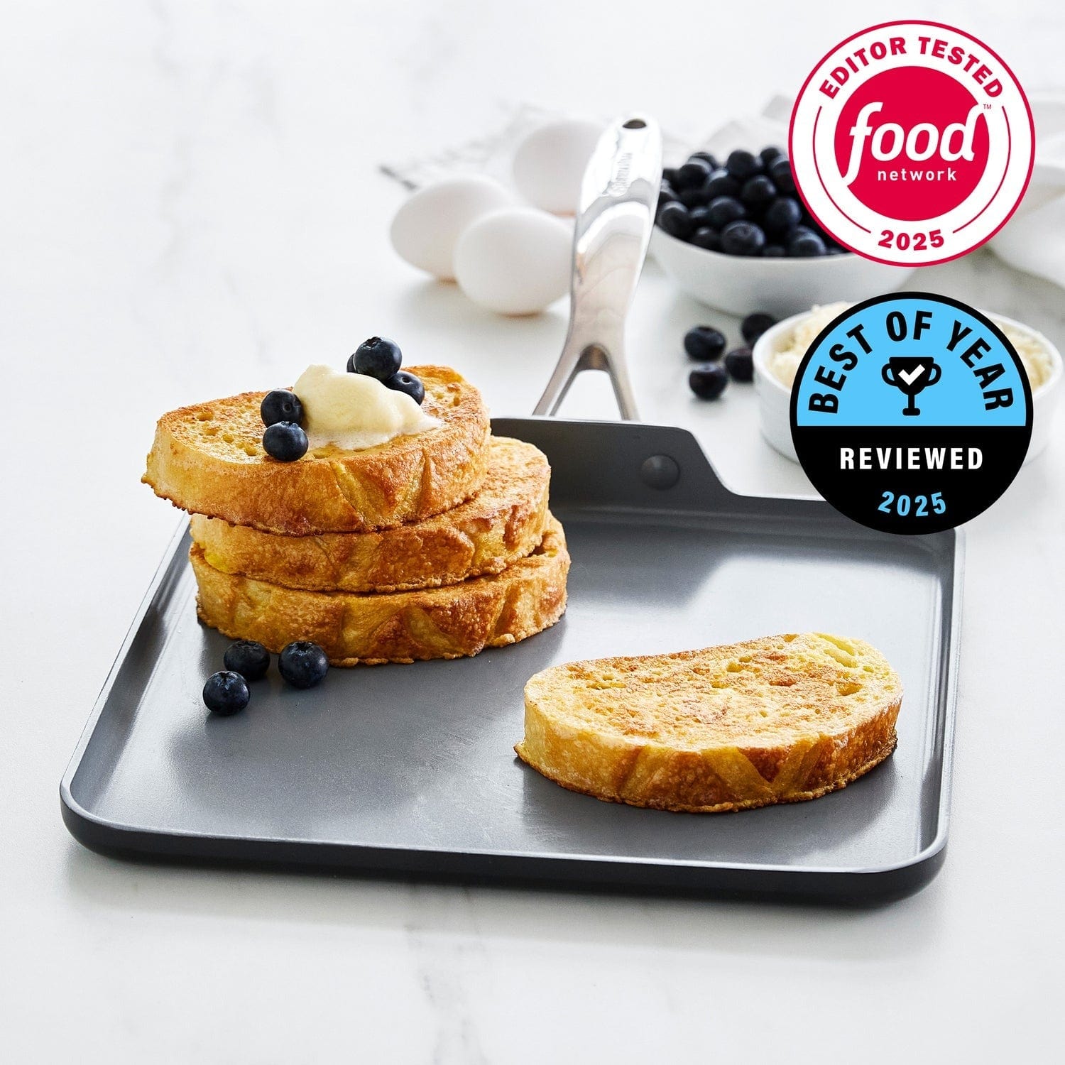 Cookware GreenPan Valencia Pro Non-Stick Square Griddle, 11"