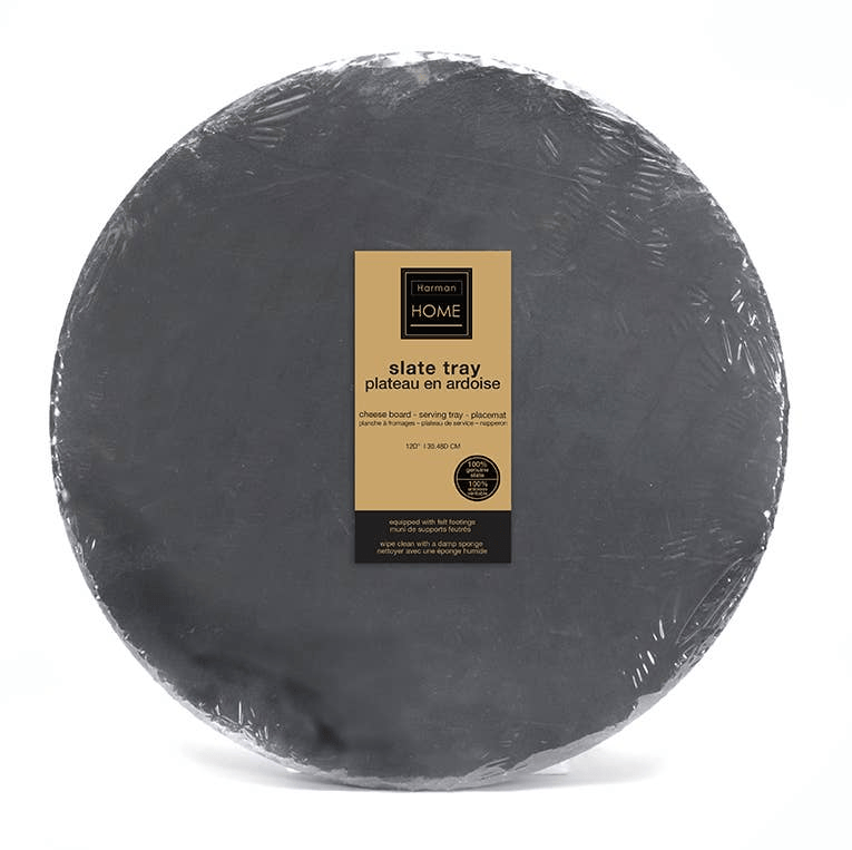 Tabletop Harman Round Slate Stone Tray, 12"
