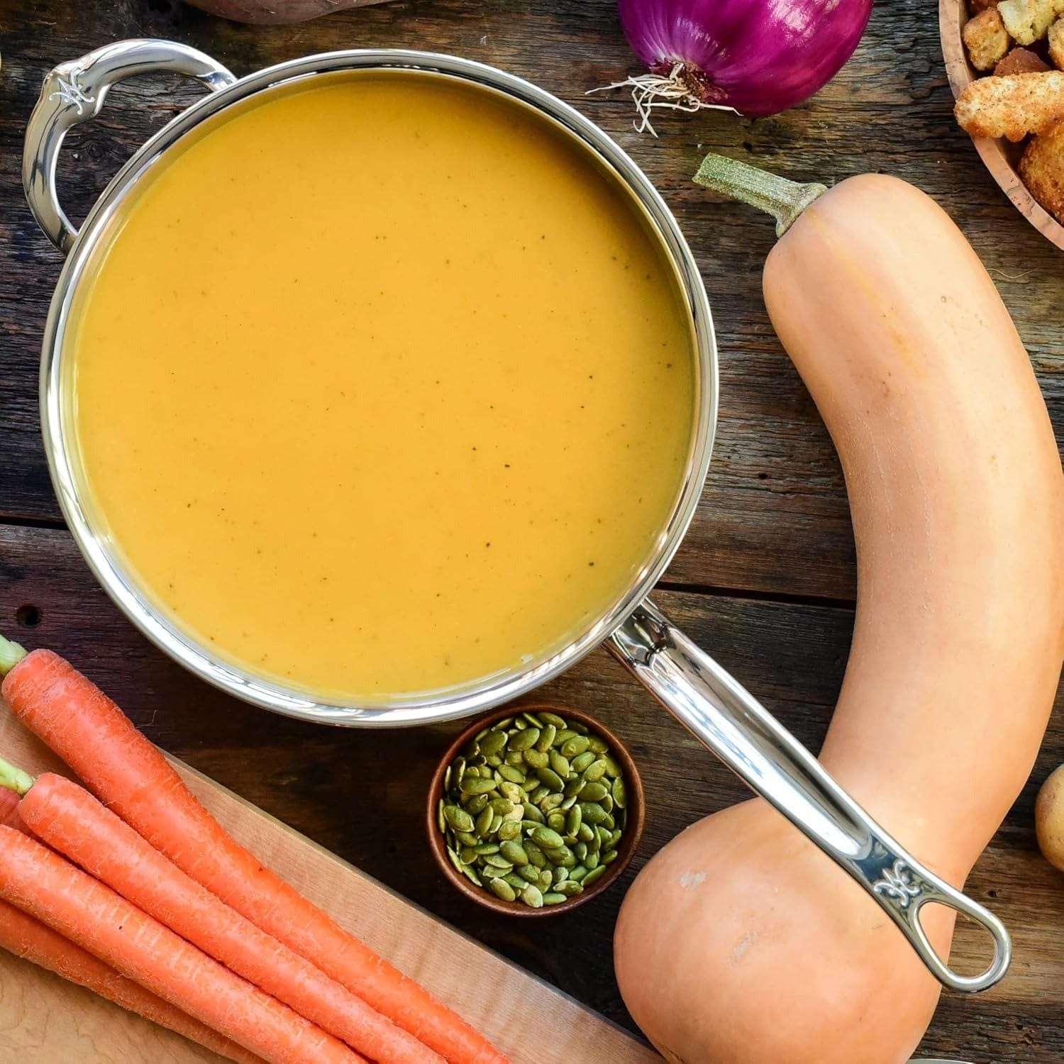 Cookware Hestan Nanobond Covered Saucepan with Helper Hander, 4 Quart