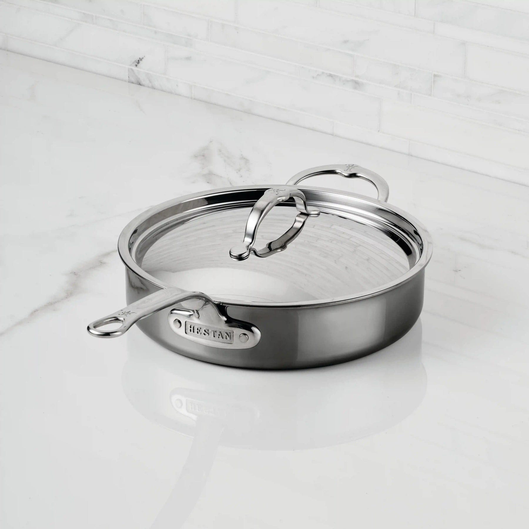 Cookware Hestan Nanobond Covered Sauté Pan with Helper Handle, 5 Quart