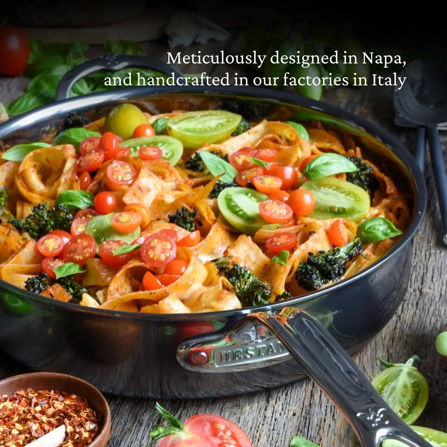Cookware Hestan Nanobond Covered Sauté Pan with Helper Handle, 5 Quart
