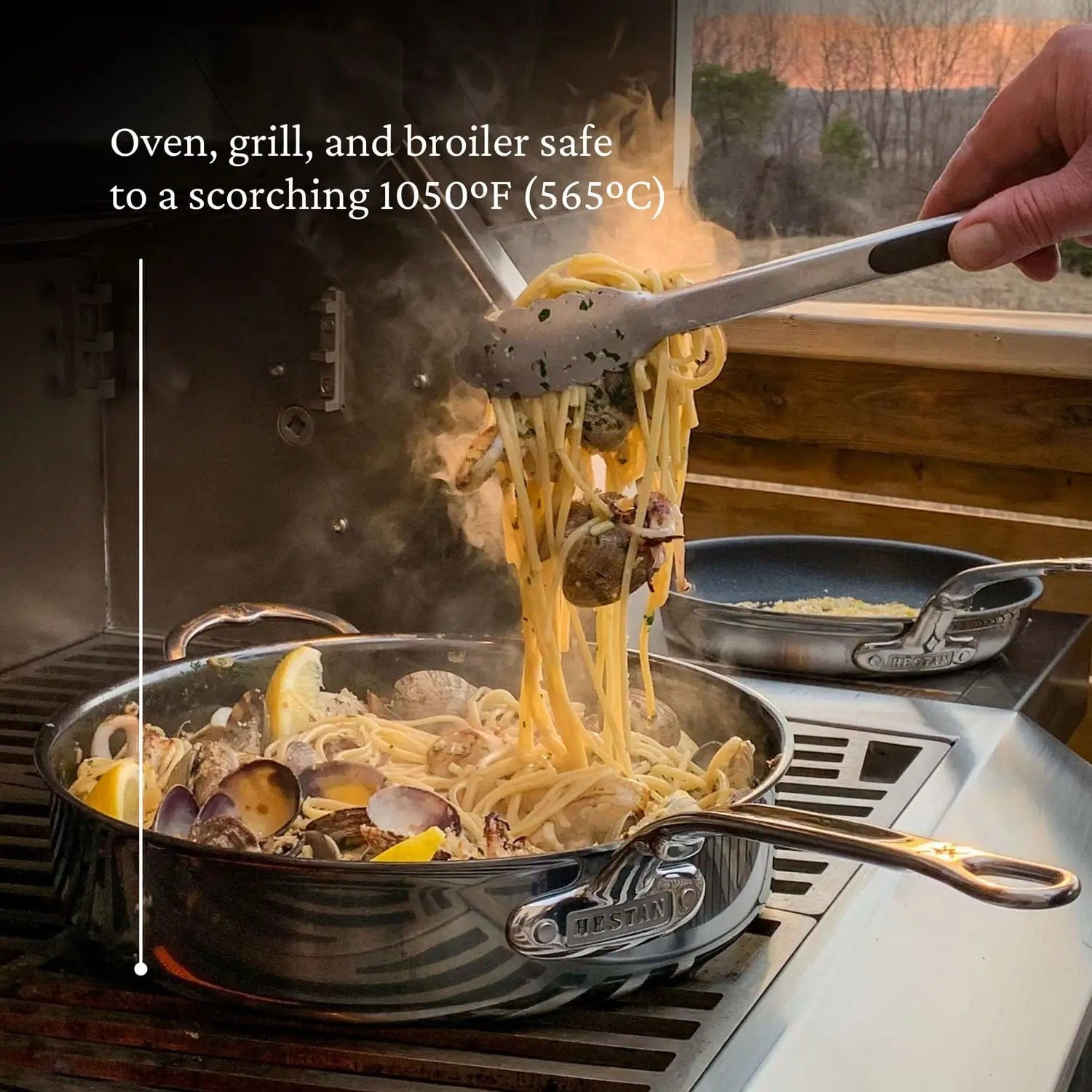 Cookware Hestan Nanobond Covered Sauté Pan with Helper Handle, 5 Quart