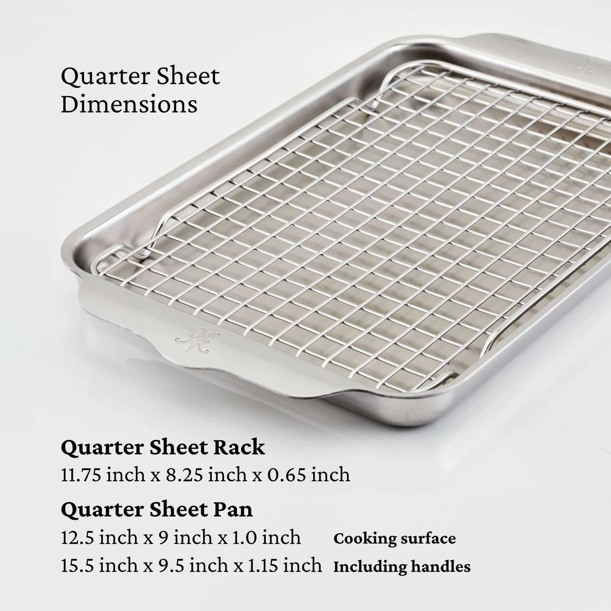 Cookware Hestan Provisions OvenBond Tri-ply Quarter Sheet Pan with Rack, 9" x 12.5"