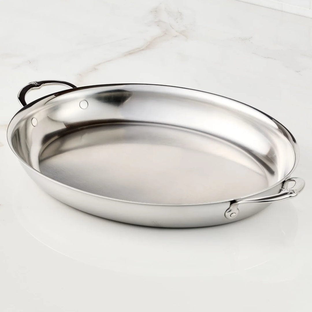 Cookware Hestan Provisions Stainless Steel Large Clad Oval Roaster - 17.5" x 14"