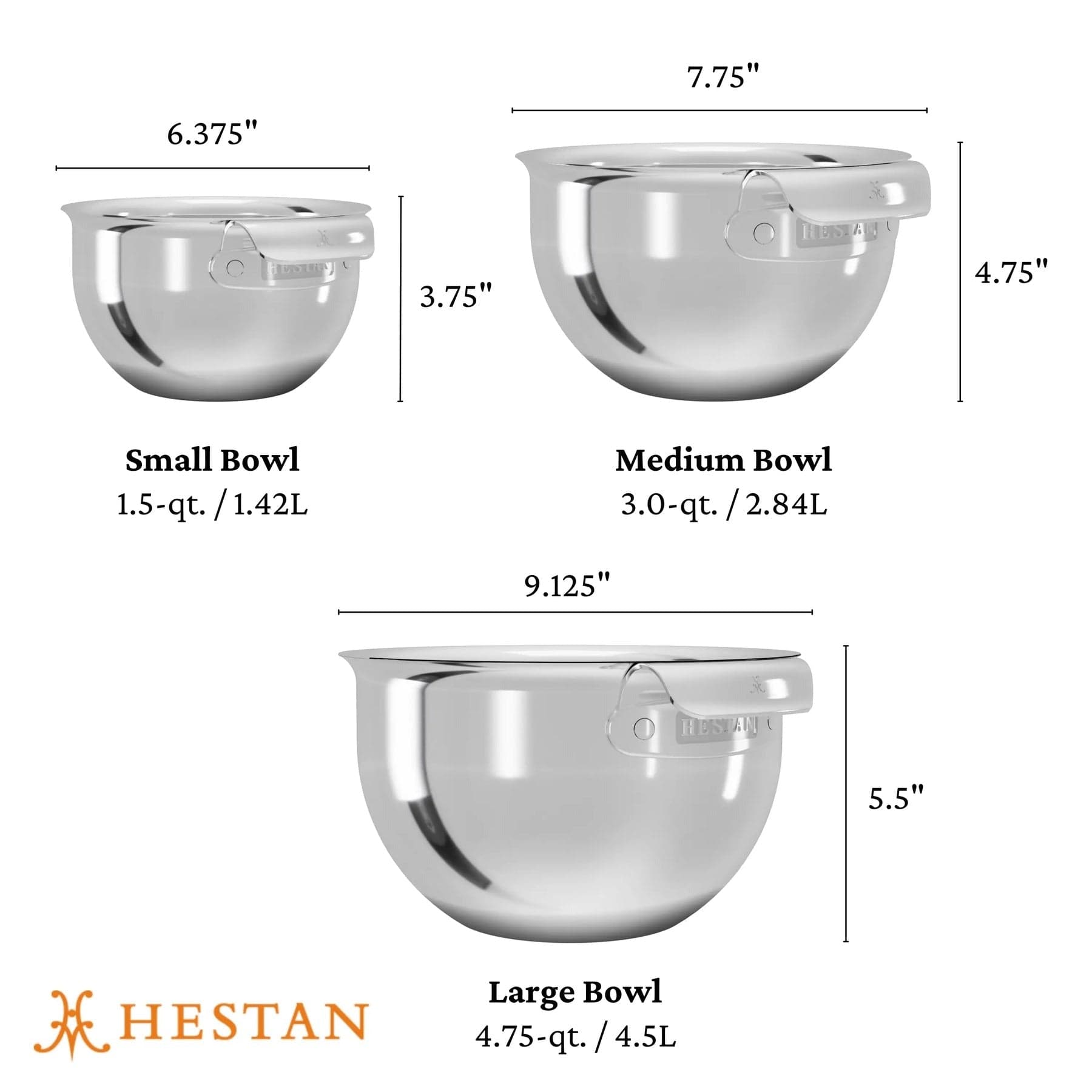 Bakeware Hestan Provisions Stainless Steel Mixing Bowls - 3 Piece Set