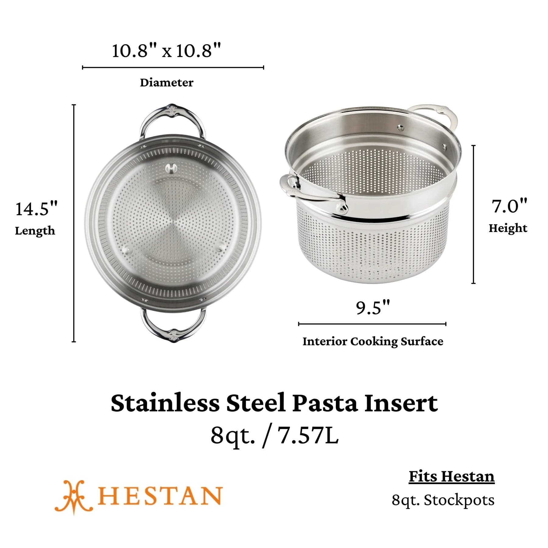 Cookware Hestan Provisions Stainless Steel Pasta Insert, 8 Quart