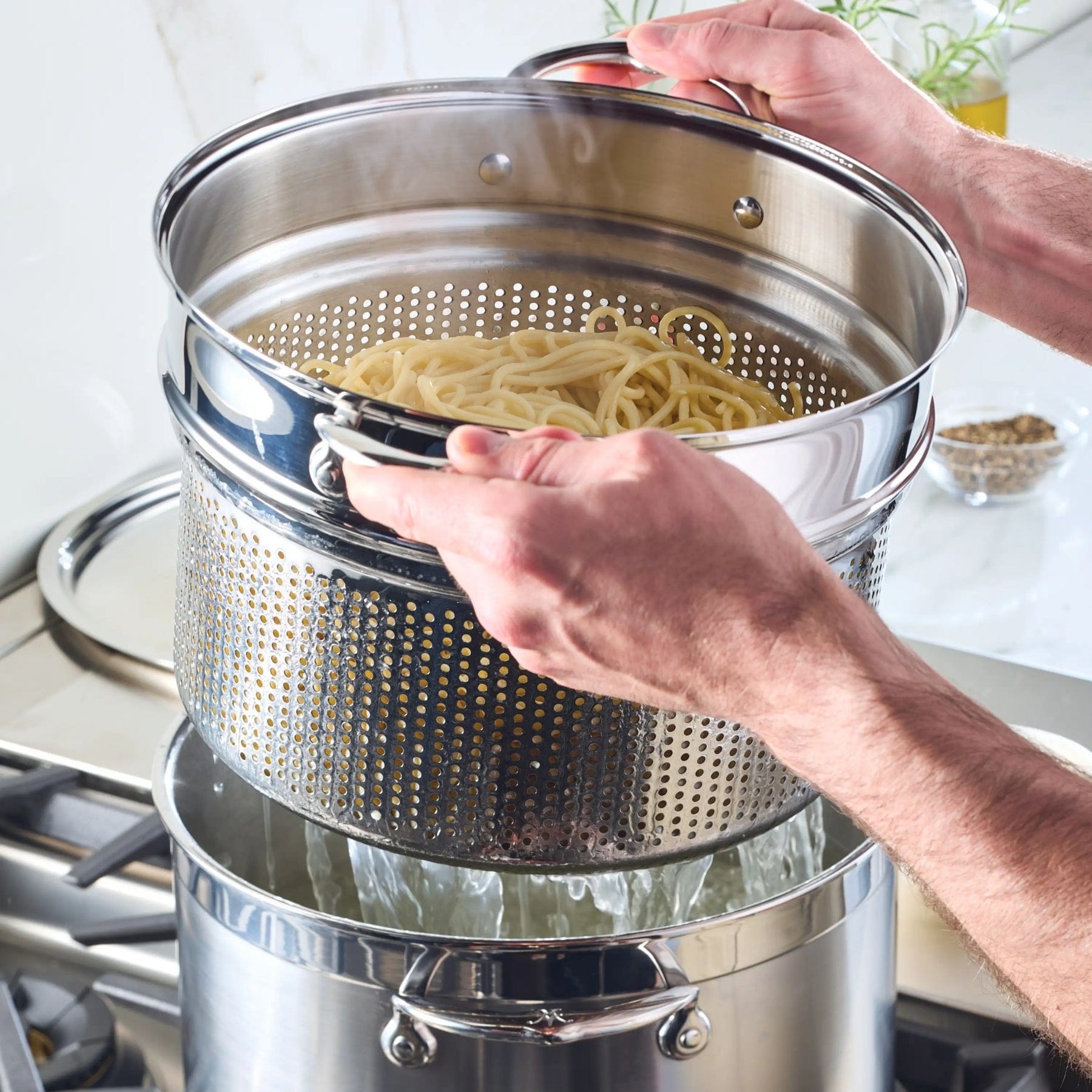 Cookware Hestan Provisions Stainless Steel Pasta Insert, 8 Quart