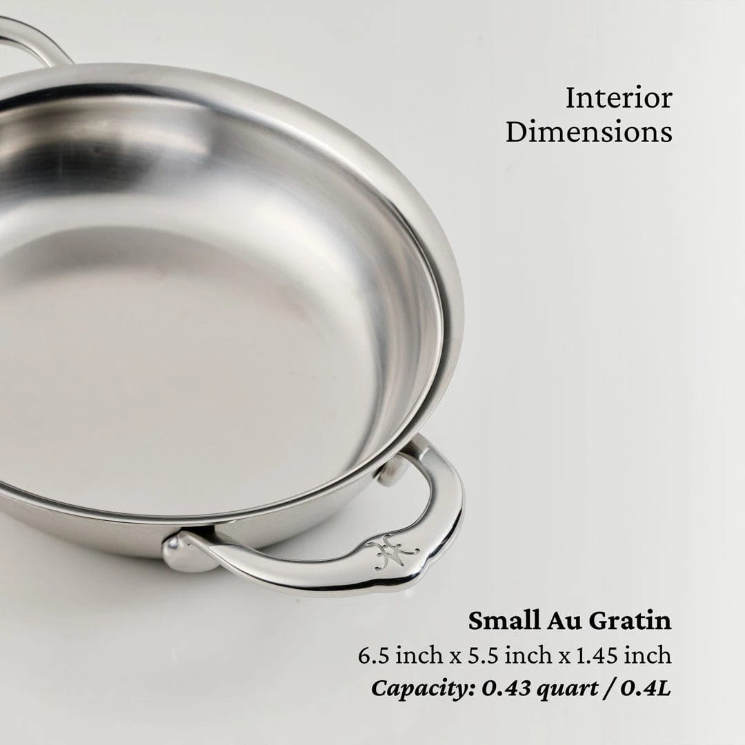 Cookware Hestan Provisions Stainless Steel - Small Oval Au Gratin Set - 2-piece - 6.5" x 5.5"