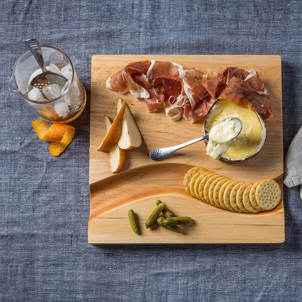 Table & Counter Accessories J.K. Adams - Maple Square Cheese Board With Cracker Groove
