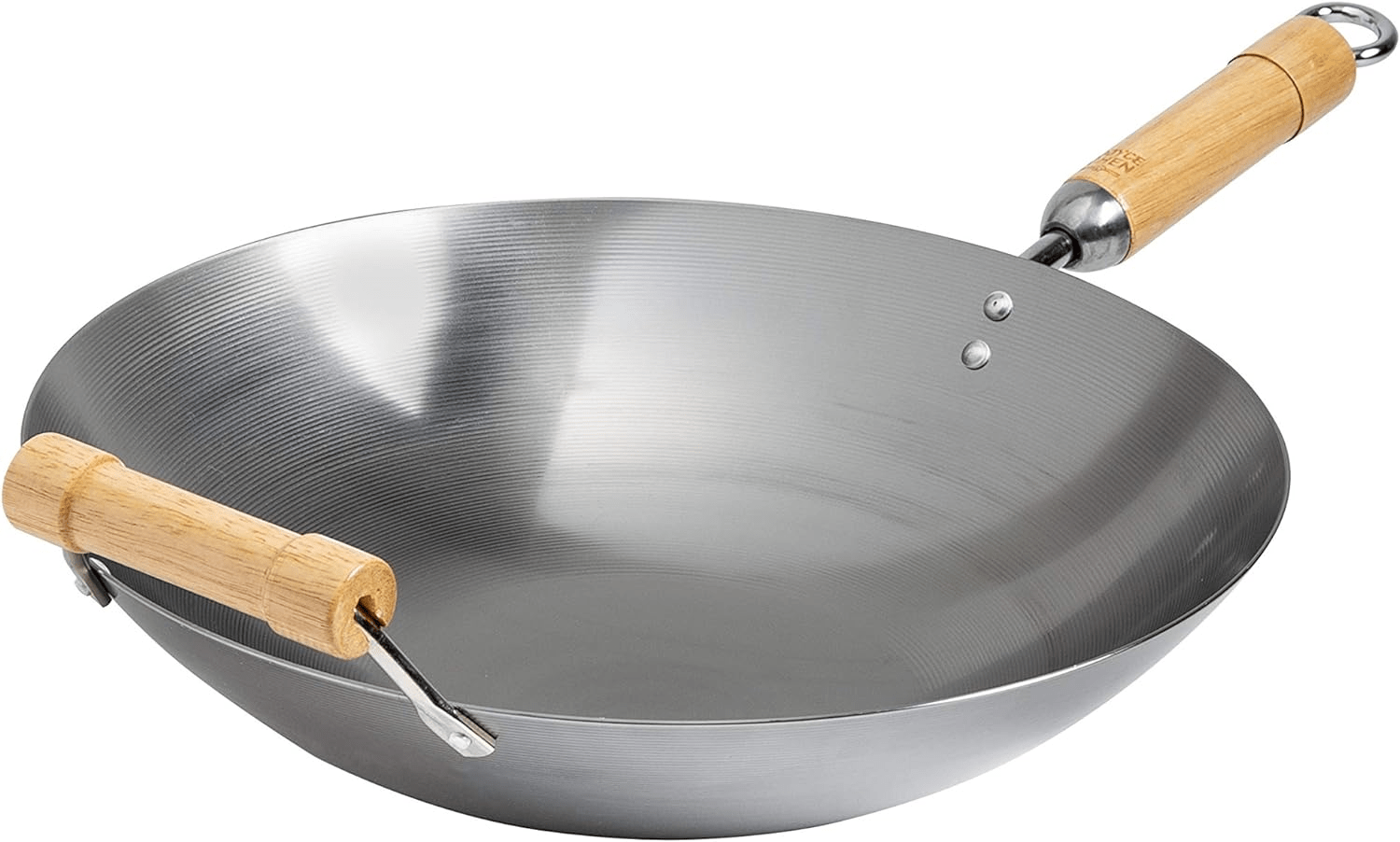 Cookware Joyce Chen Flat Bottom Carbon Steel Wok - 14"