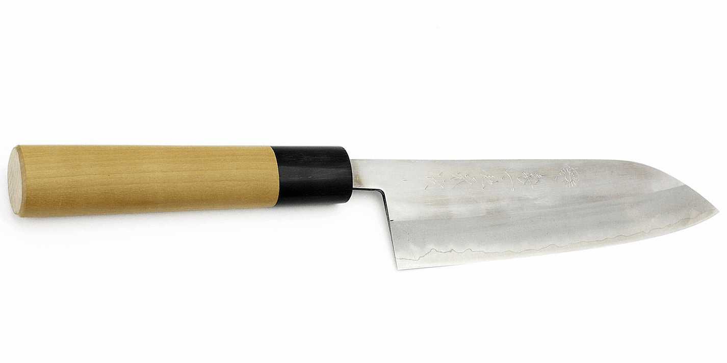 Cutlery Kikuichi Cutlery - WH Series Elite Warikomi Gold Ho-wood Santoku 17cm - Traditional Japanese Knives & Cutlery