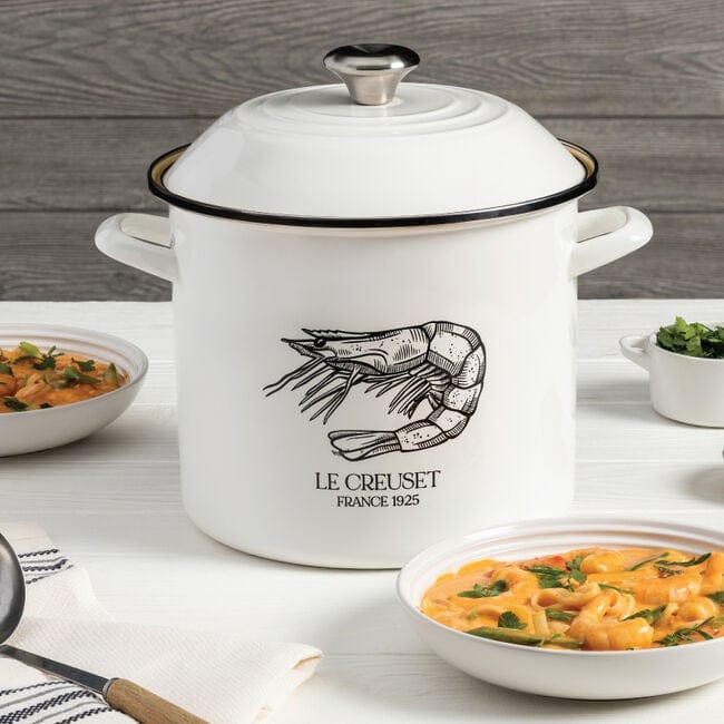 Cookware Le Creuset 10 Quart Shrimp Stockpot, White