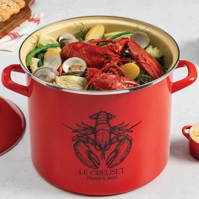 LE CREUSET サテューレス・ロッド・ポット 20cm Le Creuset 20 Quart Lobster Stockpot, Carmin – Toque Blanche