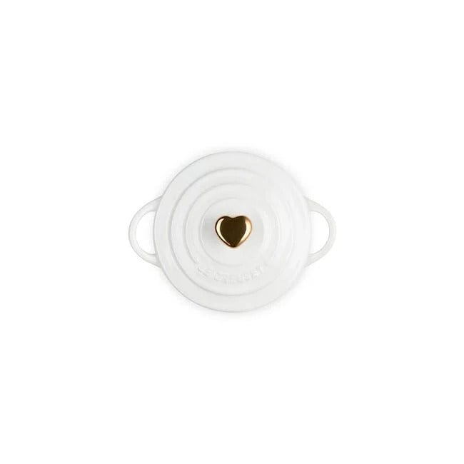Bakeware Le Creuset Mini Cocotte, White with Rose Gold Heart Knob