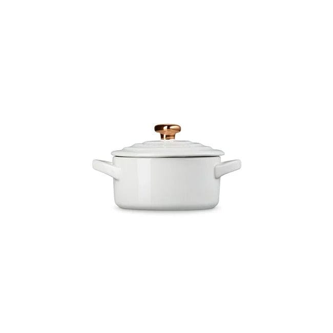 Bakeware Le Creuset Mini Cocotte, White with Rose Gold Heart Knob