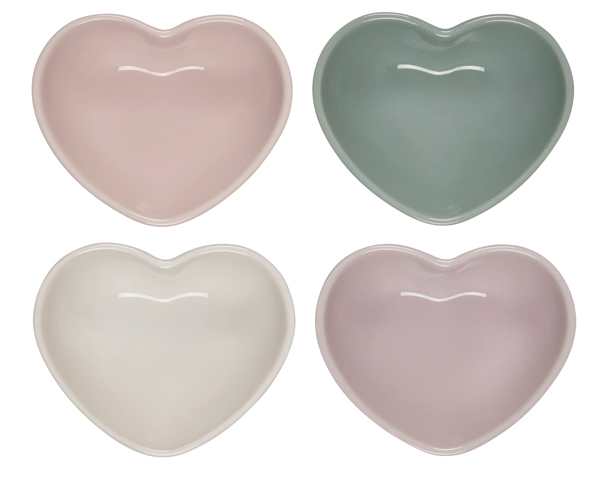 Tabletop Le Creuset Mini Heart Bowls - Set of 4 - Multicolor (Shell Pink, Shallot, Sea Salt & White)