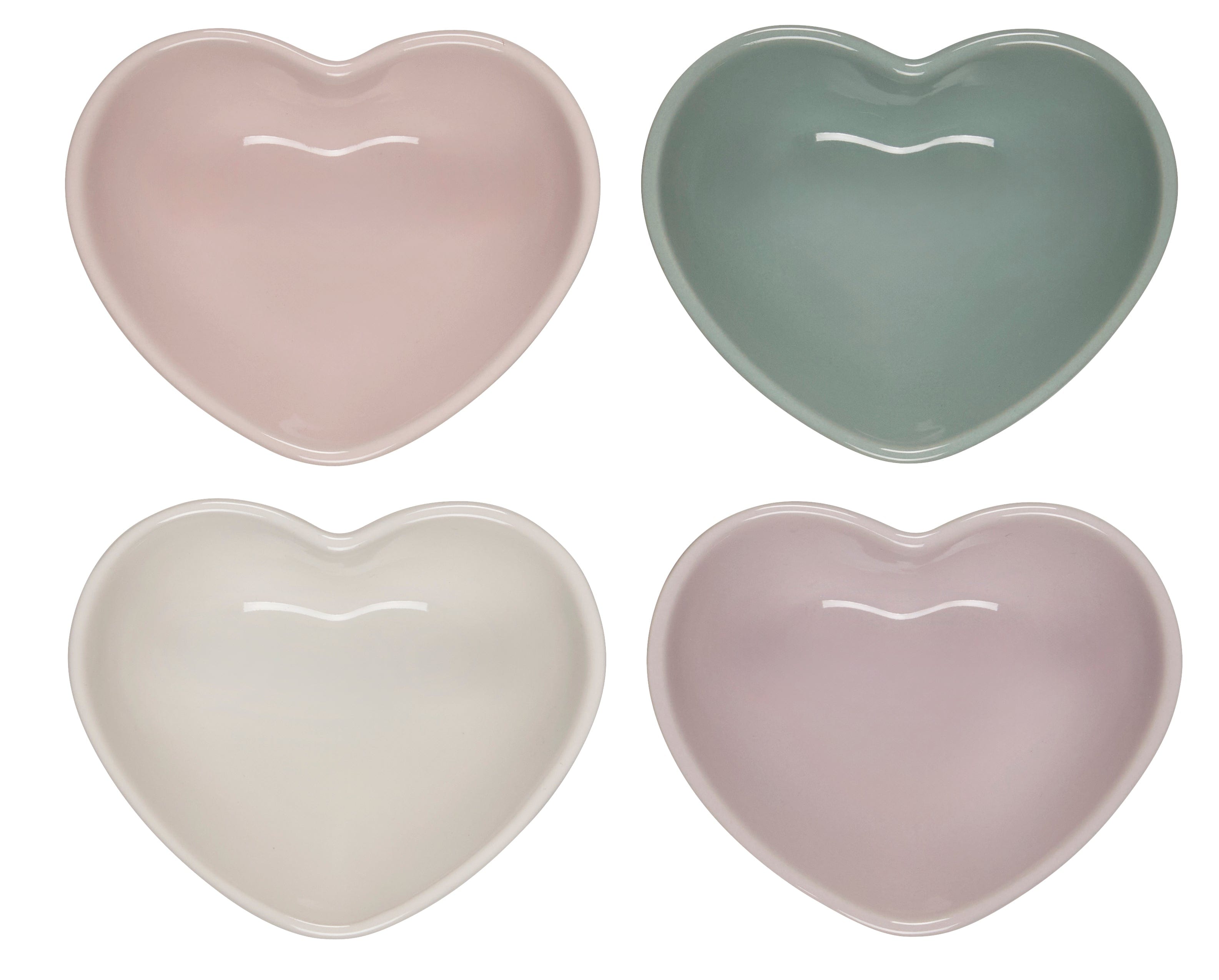 Tabletop Le Creuset Mini Heart Bowls - Set of 4 - Multicolor (Shell Pink, Shallot, Sea Salt & White)