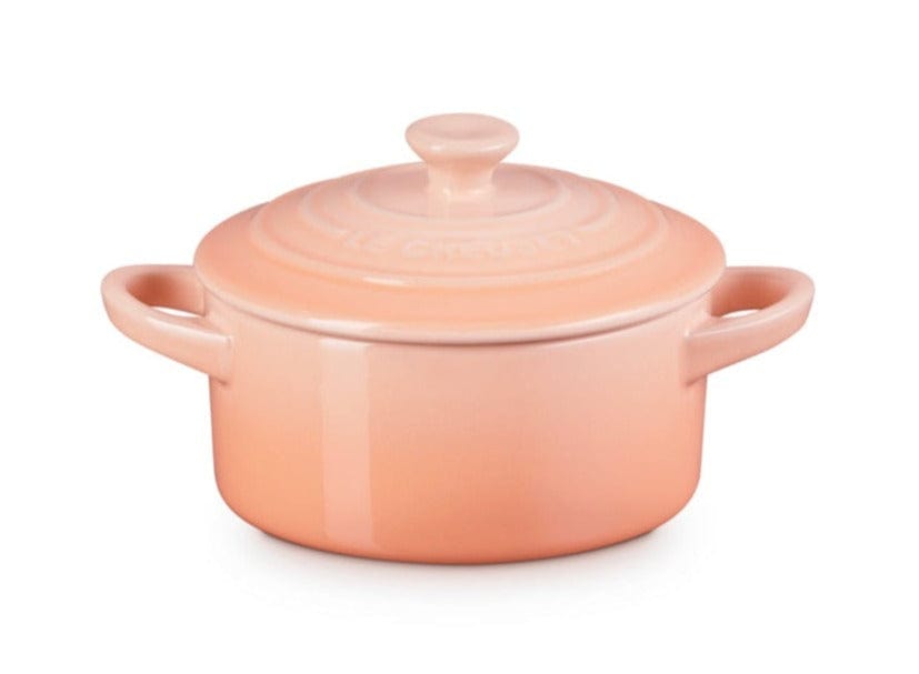 LE CREUSET petite cocotte ピーコック ローズクォーツ Le Creuset Mini Cocotte with Flower Lid - White