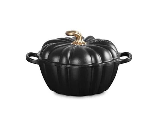 Tools & Accessories Le Creuset Pumpkin Cocotte, 4 Quart - Licorice with Gold Knob