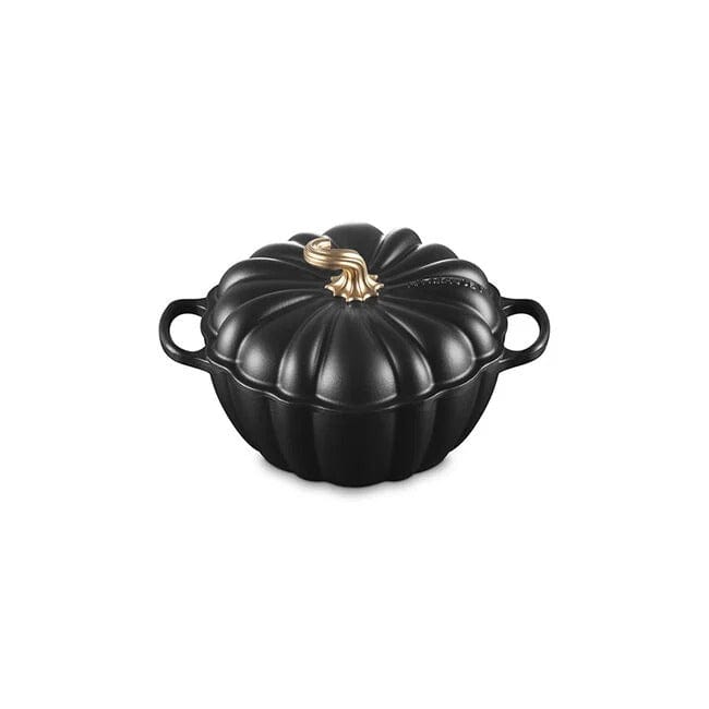 Tools & Accessories Le Creuset Pumpkin Cocotte, 4 Quart - Licorice with Gold Knob