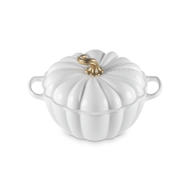 Cookware Le Creuset Pumpkin Cocotte 4 Quart - White
