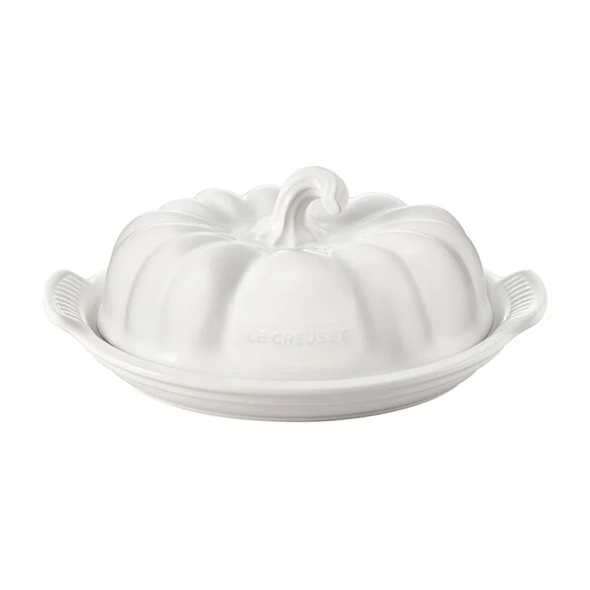 Tabletop Le Creuset Pumpkin Covered Butter Dish - White