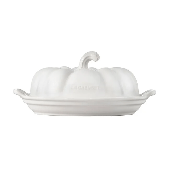 Tabletop Le Creuset Pumpkin Covered Butter Dish - White