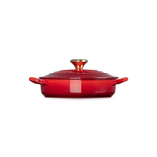 Cookware Le Creuset Shallow Heart Cocotte with Light Gold Heart Knob, 1.25 Quart - Cerise