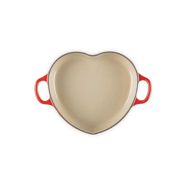 Cookware Le Creuset Shallow Heart Cocotte with Light Gold Heart Knob, 1.25 Quart - Cerise