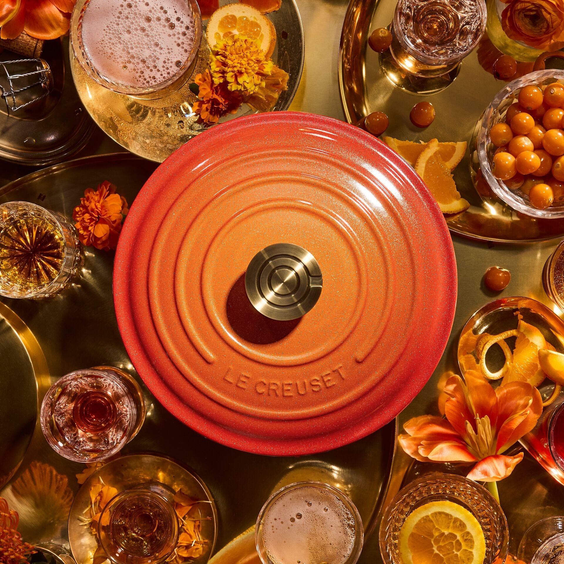 Cookware Le Creuset Signature Round Oven - 7.25 Quart - Flamme Dorée - Limited Edition