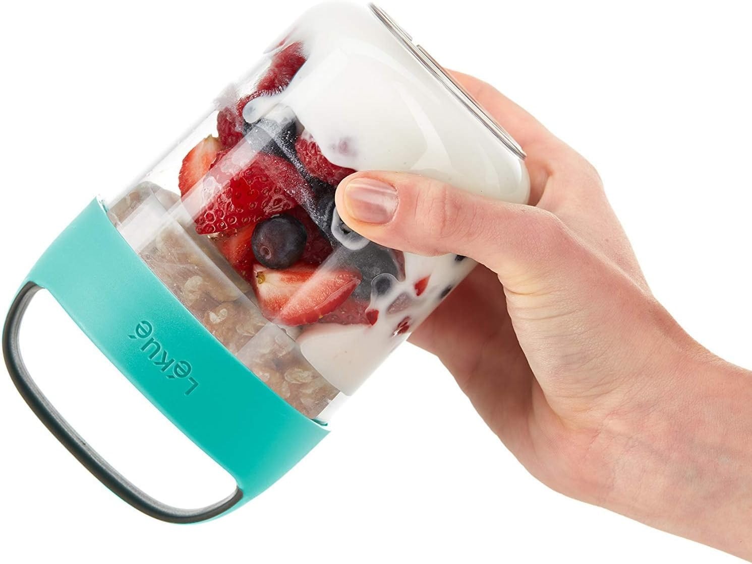 Travel & Storage Lekue 14 Oz. Jar to Go, Turquoise