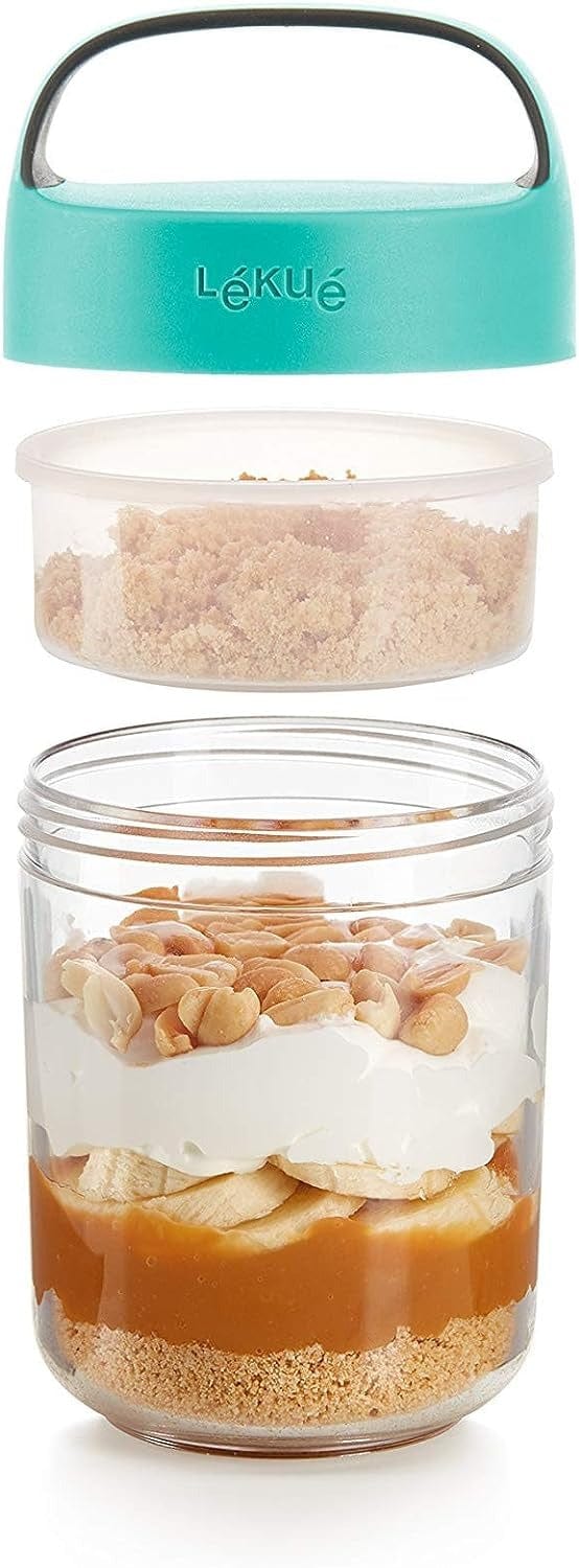 Travel & Storage Lekue 14 Oz. Jar to Go, Turquoise