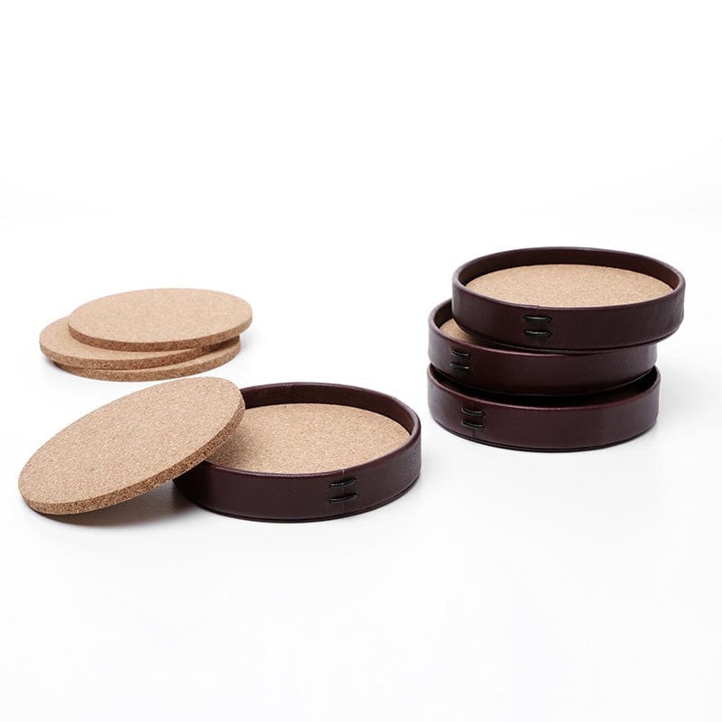 Barware Liiton Leather Coasters S/4
