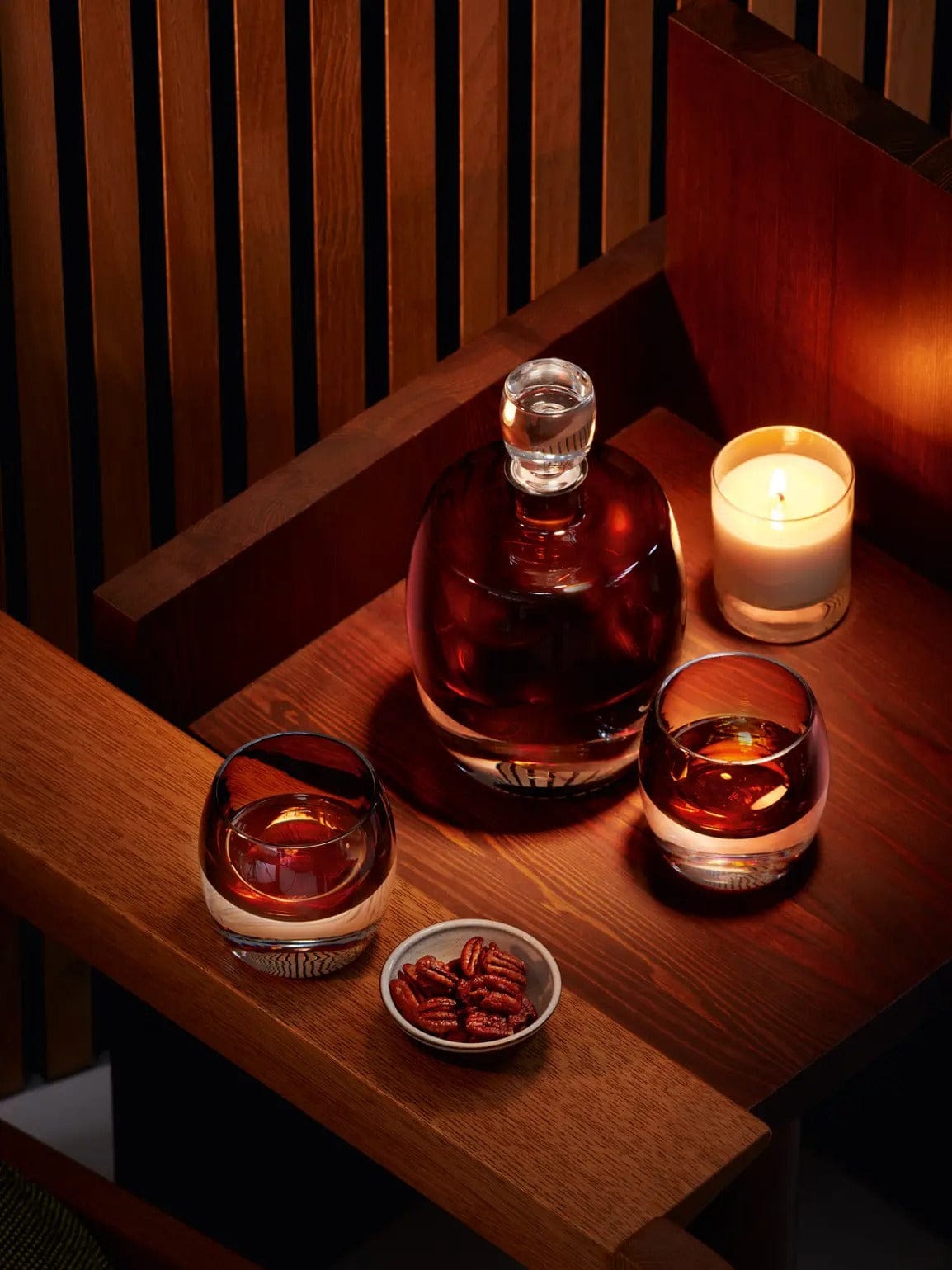 Glassware LSA Blown Glass Whiskey Club Tumbler 8 oz - Peat Brown, Set of 2