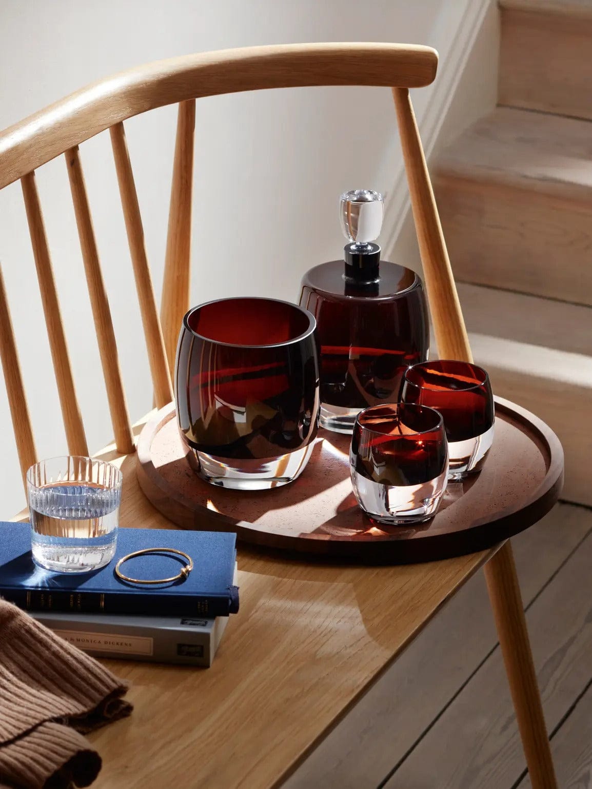 Glassware LSA Blown Glass Whiskey Club Tumbler 8 oz - Peat Brown, Set of 2