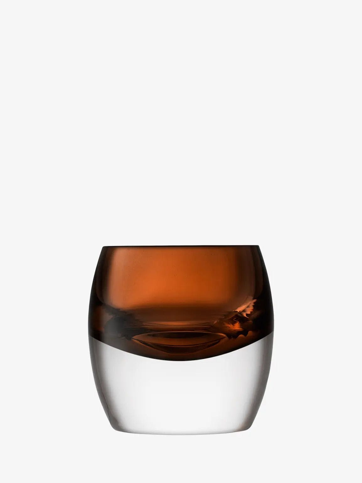 Glassware LSA Blown Glass Whiskey Club Tumbler 8 oz - Peat Brown, Set of 2