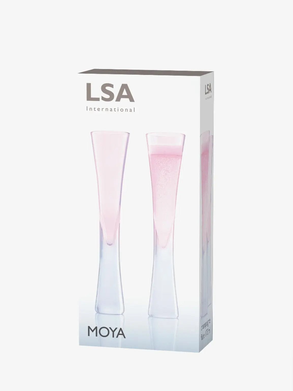 Glassware LSA Moya Blown Glass Champagne Flutes - Blush, Set of 2