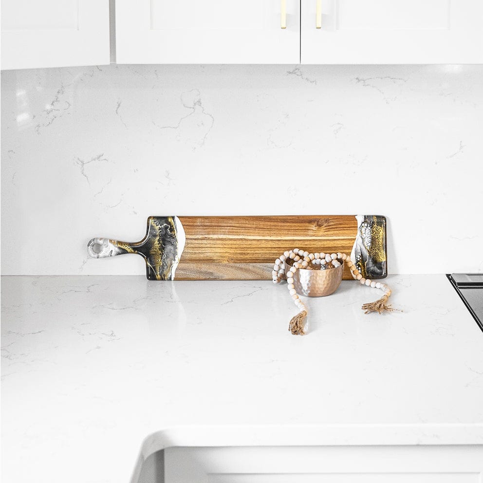 Tabletop Lynn & Liana Baguette Acacia Cheeseboard - Onyx - 5" x 24"