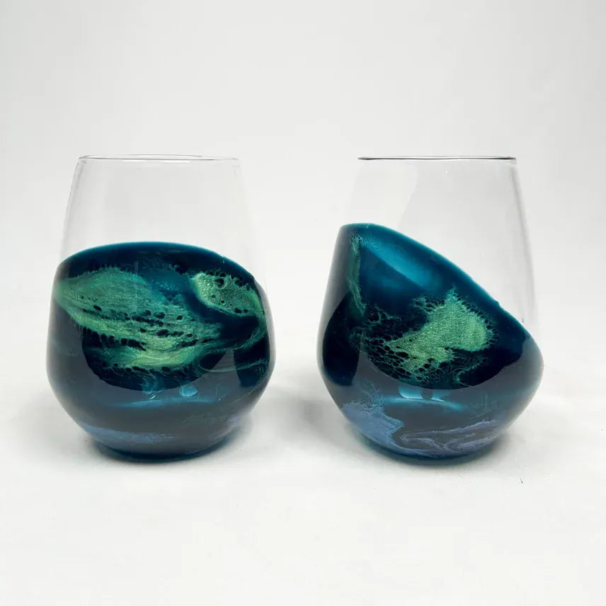 Tabletop Lynn & Liana DOF Whisky Glasses, Northern Lights, Set of 2