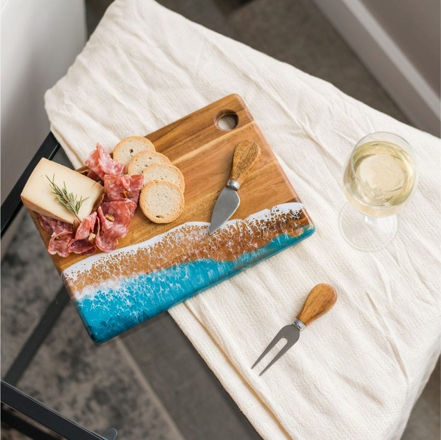 Tabletop Lynn & Liana Small Acacia Cheese Board - Ocean Vibes - 8" x 11"