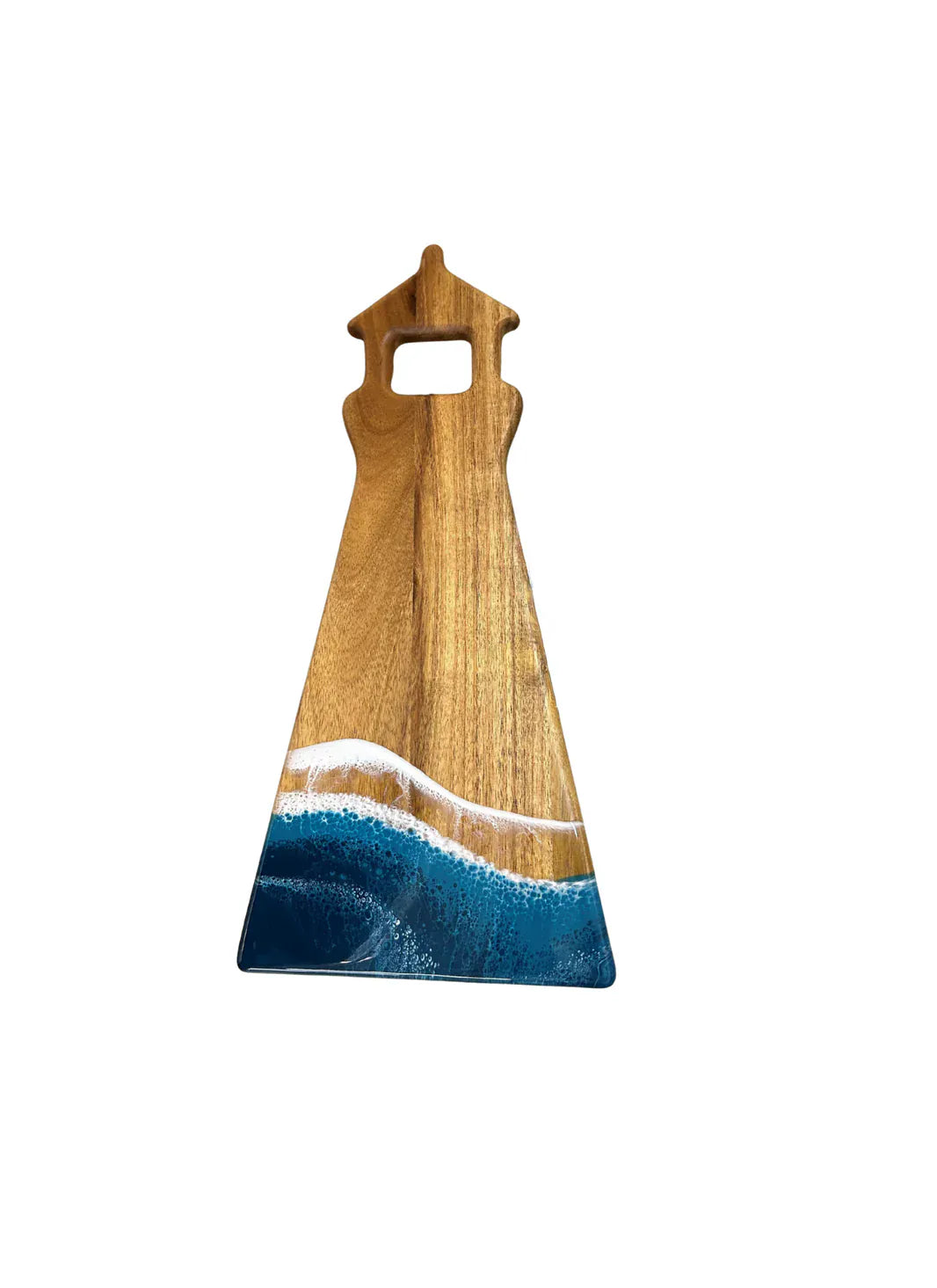 Tabletop Lynn & Lianna Acacia Lighthouse Board, Ocean Vibes
