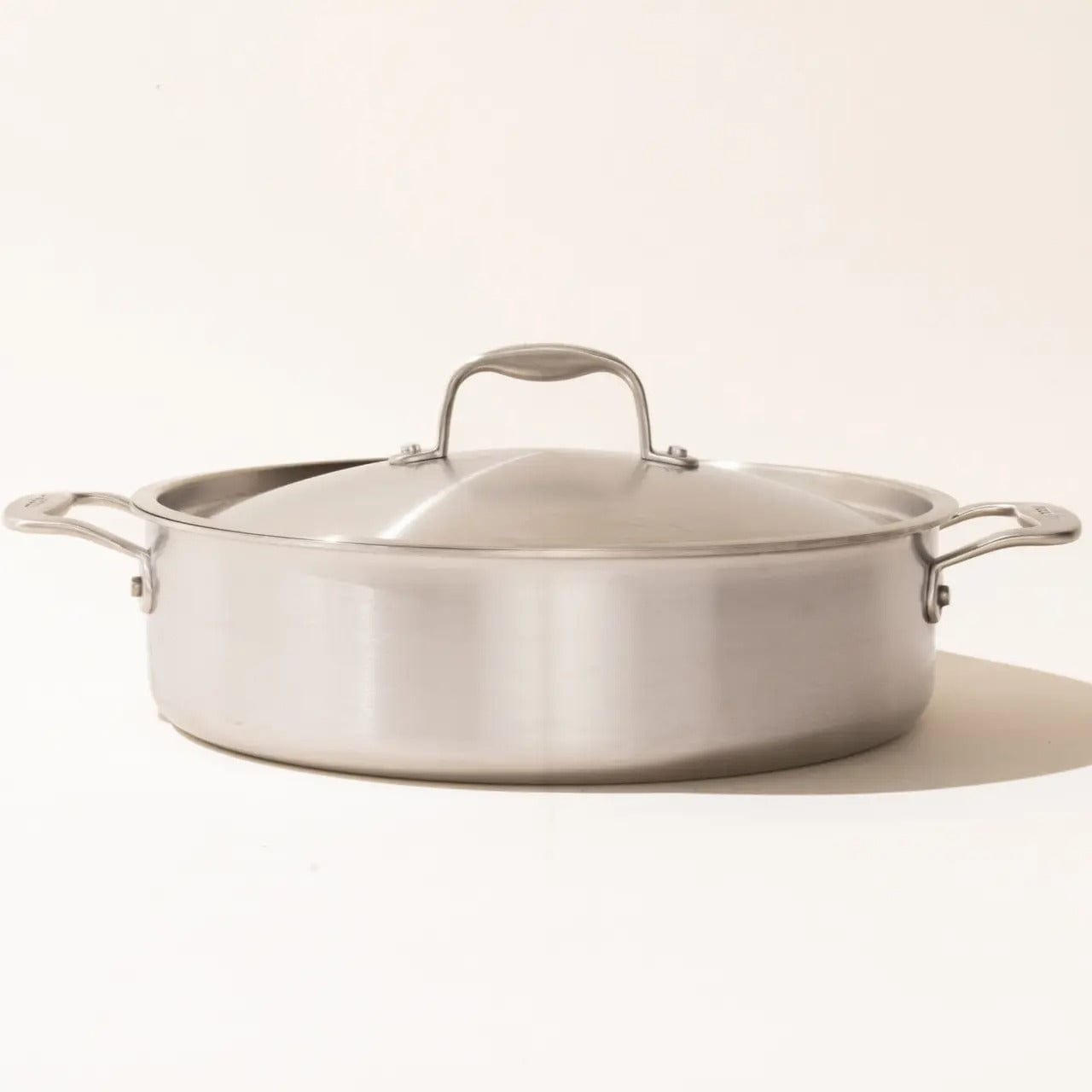 Cookware MADE IN 5-Ply Stainless Steel Rondeau with Lid - 6 Quart - Made in Italy
