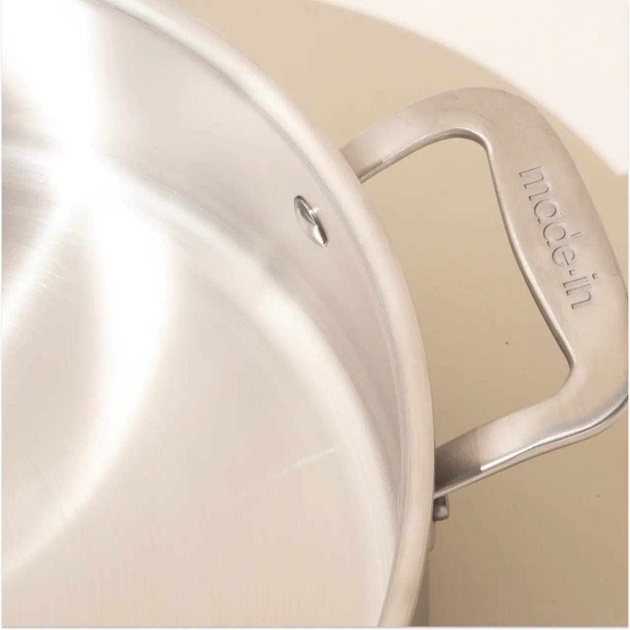 Cookware MADE IN 5-Ply Stainless Steel Rondeau with Lid - 6 Quart - Made in Italy