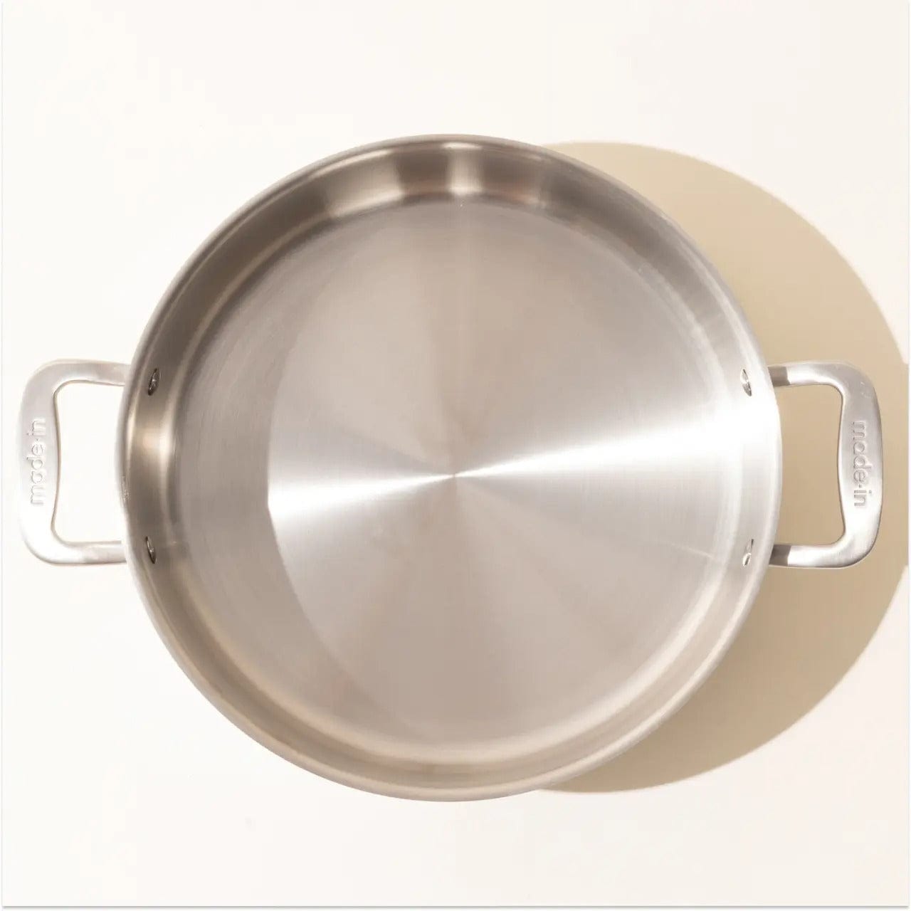 Cookware MADE IN 5-Ply Stainless Steel Rondeau with Lid - 6 Quart - Made in Italy