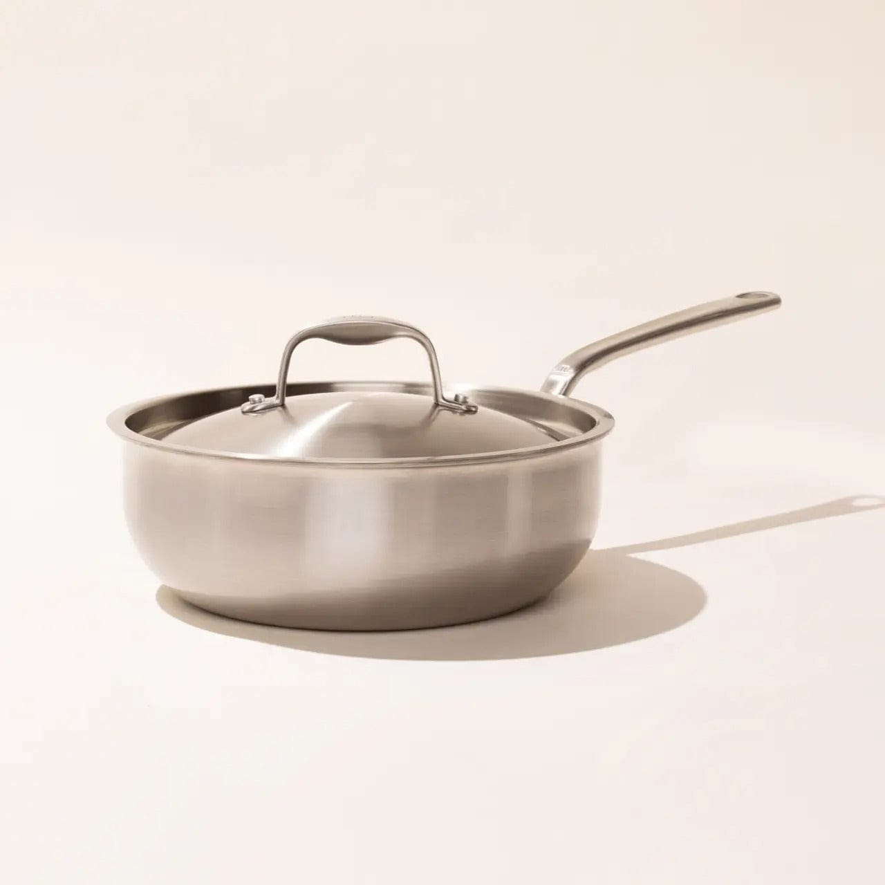 Cookware MADE IN 5-Ply Stainless Steel  Saucier with Lid - 3.5 Quart - Made in Italy